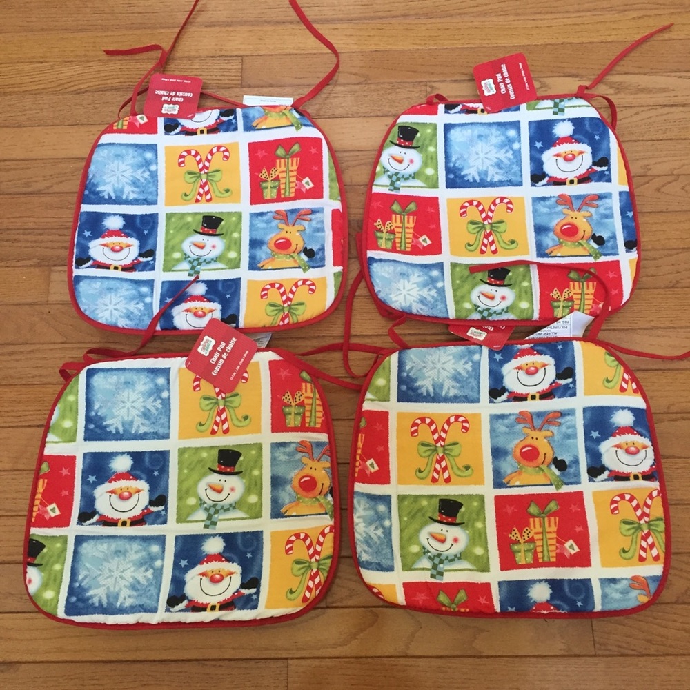 4 Christmas Chair Pads